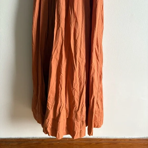 Ulla Johnson Sz 14 Joni Orange Clay Cotton Midi Dress - Picture 7 of 11